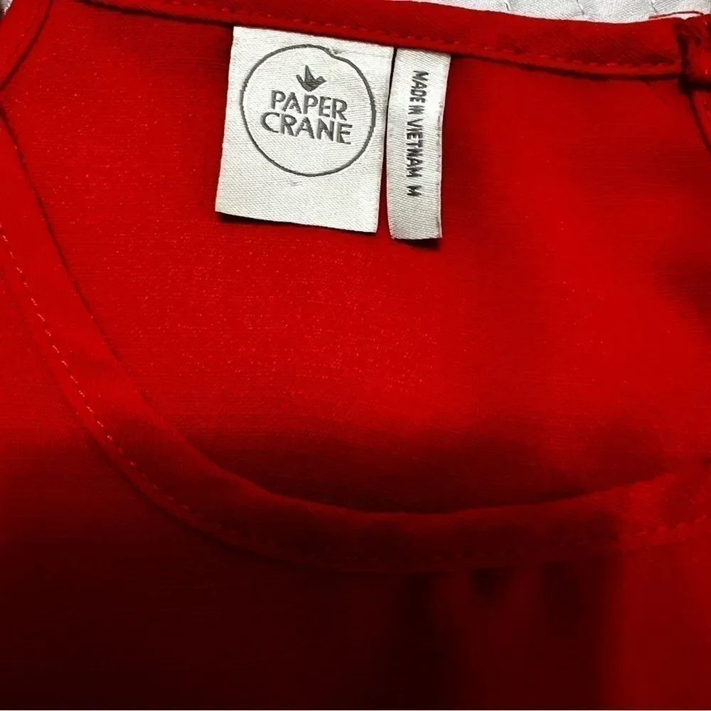 Anthropologie Paper Crane red / coral medium halter Layered Tank